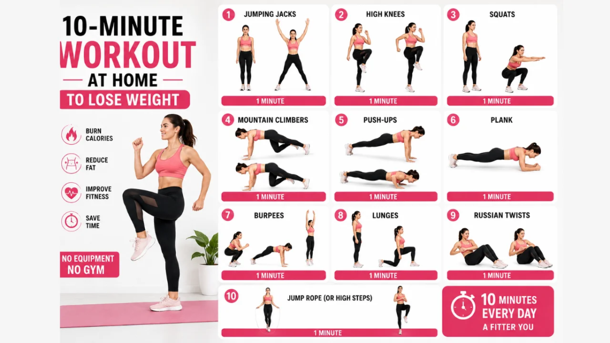 10-minute workout at home to lose weight